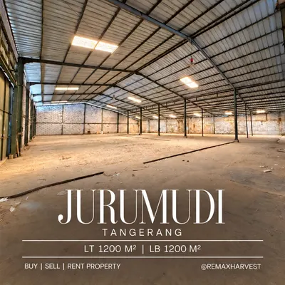Gudang Luas 1200m di Jurumudi Tangerang